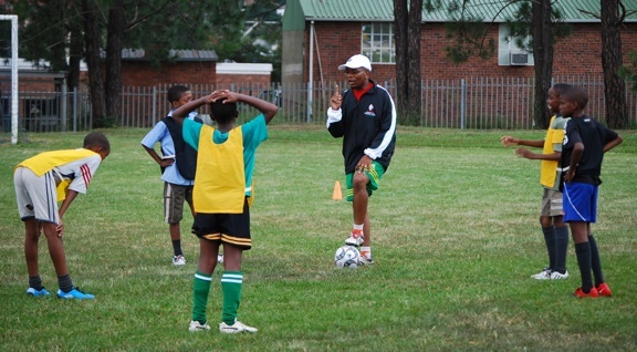 Coaching youths in Pietermaritzburg, KwaZulu-Natal